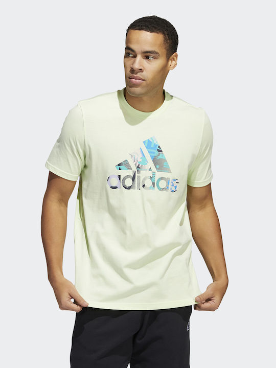 Adidas Performance Αθλητικό Ανδρικό T-shirt Κίτρινο με Στάμπα