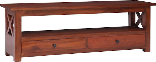 TV Stand from Solid Wood Mahogany L115xW30xH40cm