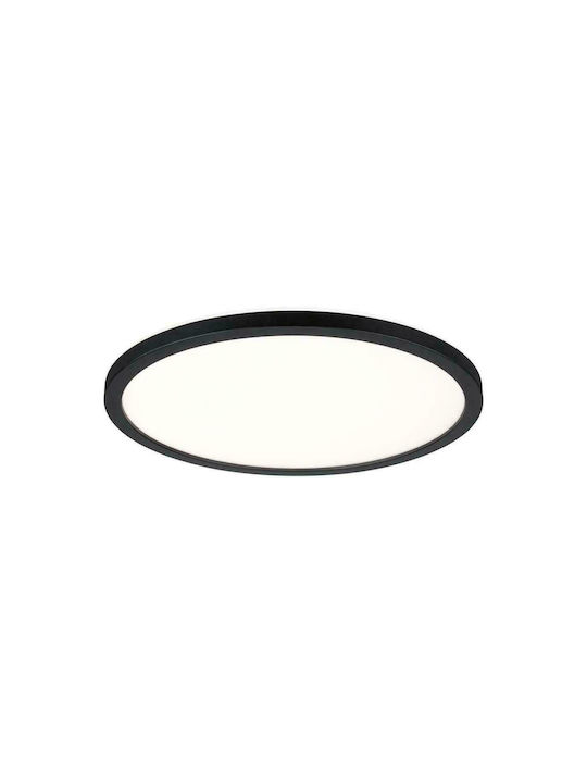 Paulmann Atria Κλασική Πλαστική Πλαφονιέρα Οροφής με Ενσωματωμένο LED σε Μαύρο χρώμα 29.3cm