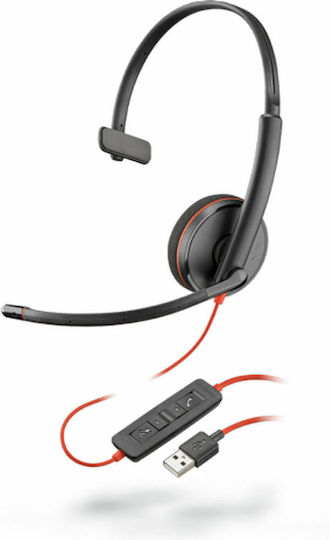 Poly Blackwire 3210 Over Ear Căști Multimedia cu microfon și conexiune Jack de 3,5 mm / USB-A