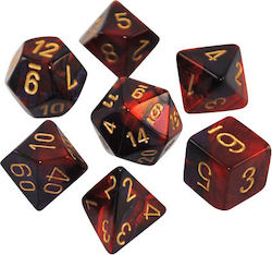Chessex Gemini Polyhedral Dice Purple-Red Gold 7 Pieces