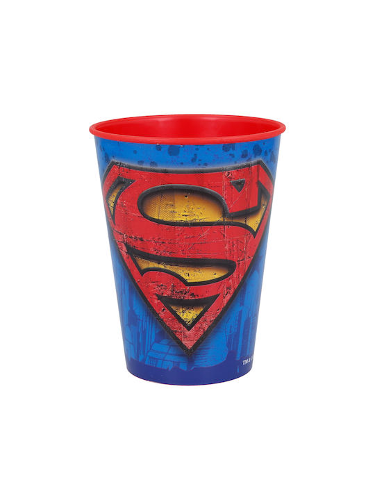 Stor Superman Pahar Apă din Plastic în Culoare Albastru 260ml 85608 1buc