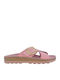 Misty Leather Women's Flat Sandals Anatomic Flatforms in Pink Color