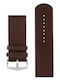 Hirsch Scandic Long Δερμάτινο Λουράκι Καφέ 18mm
