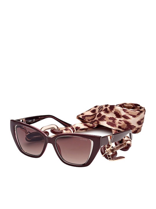 Guess Women's Sunglasses with Burgundy Plastic ...