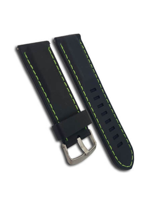 SILICONE LURAKE BLACK WITH GREEN SEAM 24mm