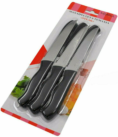 Sidirela Μαχαίρια Steak από Ανοξείδωτο Ατσάλι 12cm 6τμχ