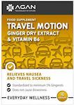 Agan Travel Motion Extract uscat de ghimbir și vitamina B6 pentru Greață 10 capsule veget