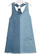 Kinderkleid Ärmellos Denim Blau