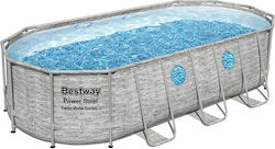 Bestway Πισίνα Οβάλ με Μεταλλικό Σκελετό Γκρι Bestway Πισίνα Οβάλ με Μεταλλικό Σκελετό Γκρι