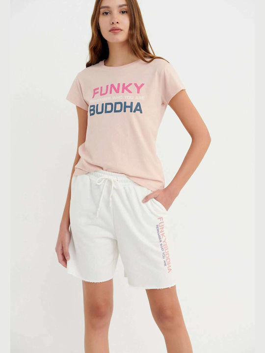 Funky Buddha Γυναικεία Αθλητική Βερμούδα Off White