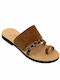 LEATHER SANDAL SNUFF BEAVER SABINO