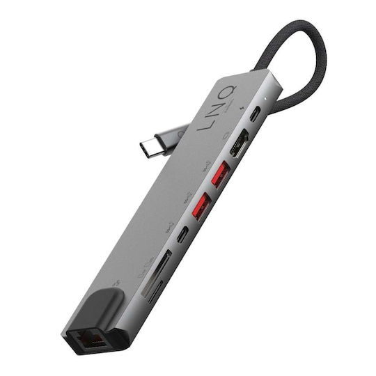 LinQ USB-C Docking Station με HDMI 4K PD Ethernet Μαύρο (LQ48010)
