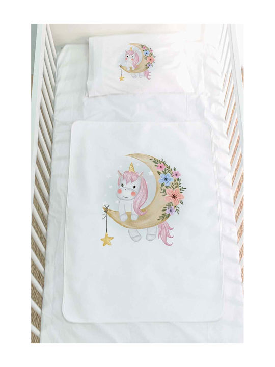 Bonjour Bebe Waterproof Burp Cloth Unicorn 2 White 40x60cm