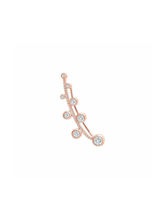 Silver climber earring "Jasmine" rose gold plated