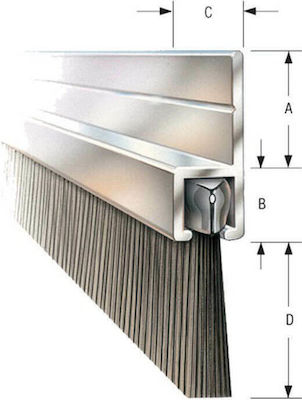 Draft Stopper Brush Door with Brush 1mx3.5cm