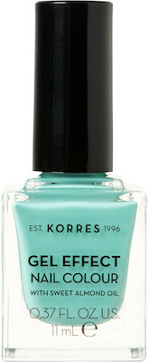 Korres Gel Effect Gloss Βερνίκι Νυχιών Μακράς Διαρκείας Τιρκουάζ 98 Aquatic Turquoise 11ml