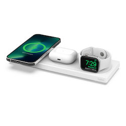 Belkin Wireless Charger (Qi Pad) 15W Whites (WIZ016vfWH 3-in-1 MagSafe)