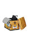 Relaxdays Kinderhocker mit Stauraum Faltbar Safari Bus Orange 48x32x32cm 1Stück