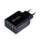 Kraft & Dele Φορτιστής Χωρίς Καλώδιο με 4 Θύρες USB-A Quick Charge 3.0 Μαύρος (KD-1237)