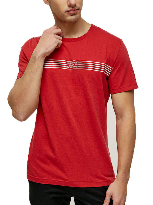 Edward Jeans Herren T-Shirt Kurzarm Rot