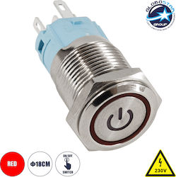 GloboStar Διακόπτης Μπουτόν 220-240V Με φωτισμό...