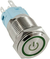 GloboStar On-Off switch Pushbutton with Lighting Green 1pcs