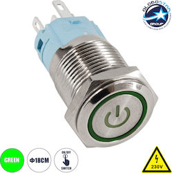 GloboStar Διακόπτης Μπουτόν 220-240V Με φωτισμό...
