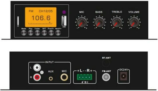 CMX Audio D250U Integrated Microphone Amplifier 2 Channel 100W USB/Bluetooth