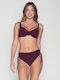 Blue Sense Bikini Slip High Waist Aubergine