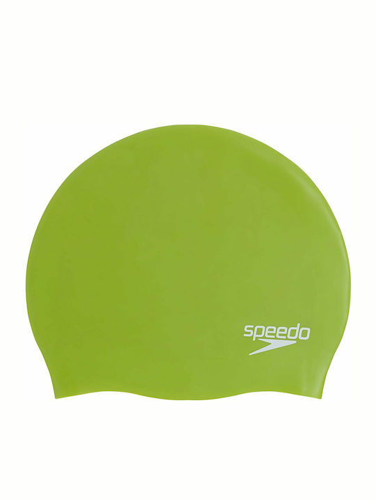 Speedo Plain Moulded Σκουφάκι Κολύμβησης Ενηλίκων από Σιλικόνη Πράσινο