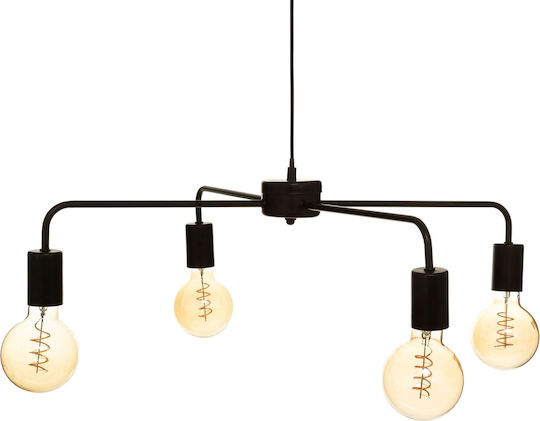 A-S Keli Adjustable Pendant Light Black for 4 Bulbs E27 69x69x69cm