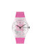 Swatch Daze Watch Battery with Pink Rubber Strap