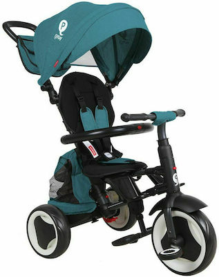 Q Play Rito Plus Kids Tricycle Foldable, Convertible, With Push Handle & Sunshade for 10+ Months Green