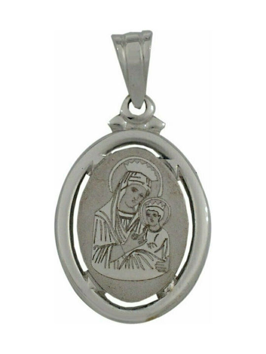 Mertzios.gr Pendant Kids Talisman with Virgin Mary from White Gold 14K ME270717498X