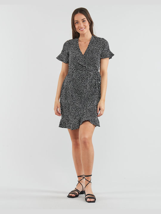 Vero Moda Sommer Mini Kleid Wickel Schwarz