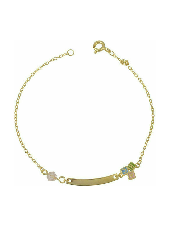 Mertzios.gr Kids Bracelet ID from Gold-plated Silver