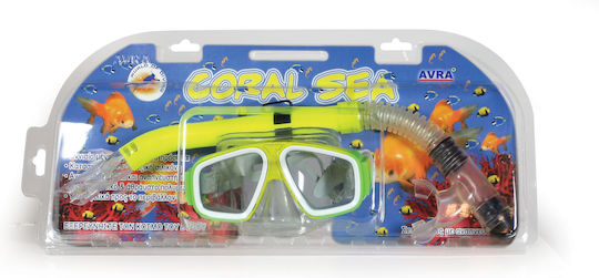 Avra Toys Μάσκα Θαλάσσης με Αναπνευστήρα Παιδική Κίτρινη