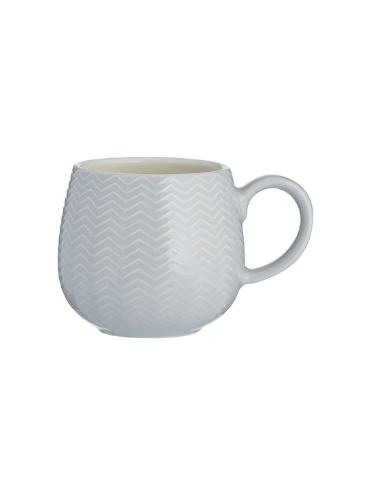 Mason Cash Embossed Chevron Mug Ceramic Grey 350ml