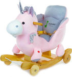 Kidsee Unicorn Fabric Rocking Toy Unicorn for 6+ months with Sounds & Wheels Pink