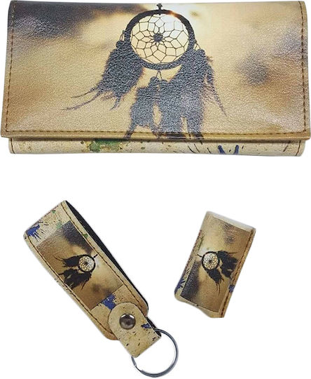 Dino Rossi Tobacco Pouch Dreamcatcher With Magnetic Clasp 16x9cm Beige
