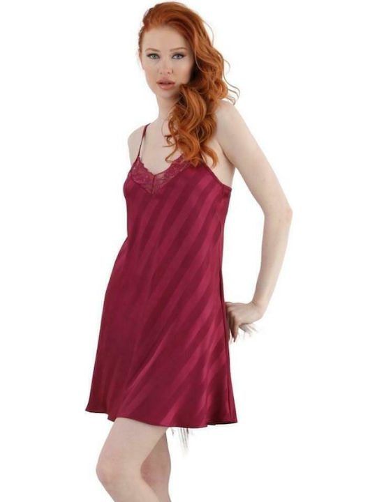 Sevim Sommer Damen Nachthemd Burgundisch Rhea
