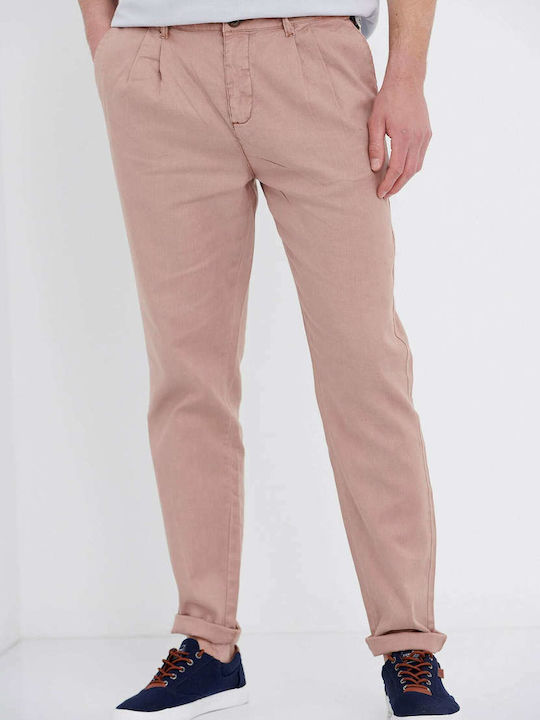 Funky Buddha Men's Trousers Chino in Regular Fit Pink