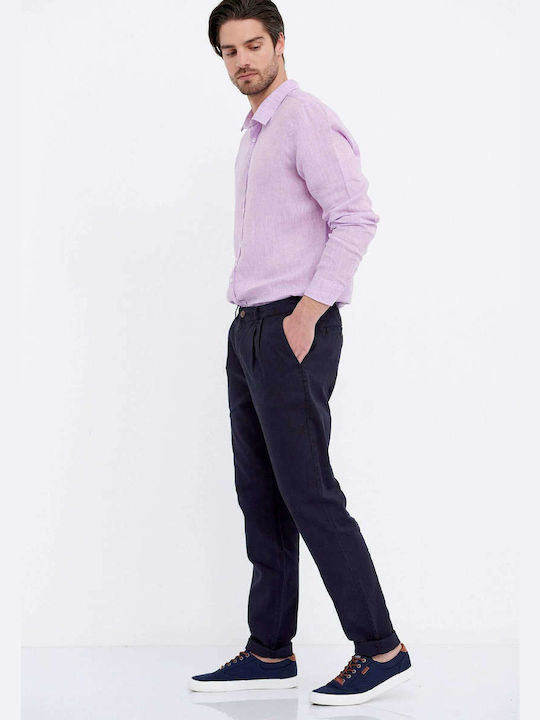 Funky Buddha Trousers Chino in Regular Fit Navy...