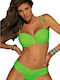 Marko Underwire Bikini Set Bra & Slip Bottom with Adjustable Straps Green