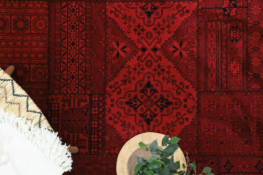 Royal Carpet 7675A Bedroom Rug Set Afghan Dark Red 3 Pieces
