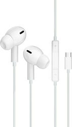 Jellico X12 In-ear Handsfree με Βύσμα USB-C Λευκό