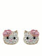 Mertzios.gr Gold Studs Kids Earrings Hello Kitty 14K
