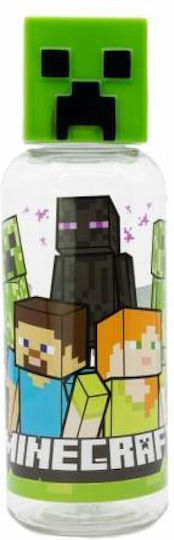 Stor Sticlă Pentru Copii Minecraft Plastic Verde 560ml Figurină 3D Minecraft