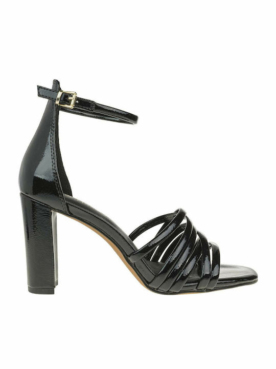Sandalen aus Lackleder Schwarz